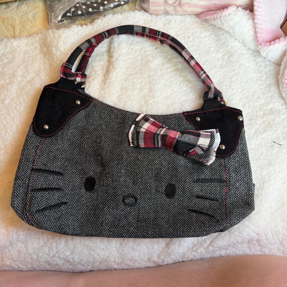 Hello kitty plaid handbag.